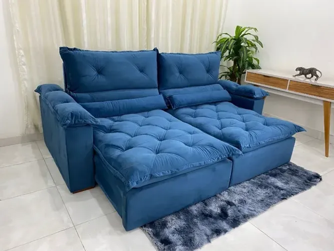 SOFÁ RETRÁTIL RECLINÁVEL VELUDÃO 2,40CM LARGURA!!! LO73619