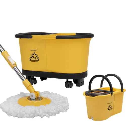 Mop Giratório Centrífuga Inox Balde Duplo 2 Águas Rodas 10 Litros