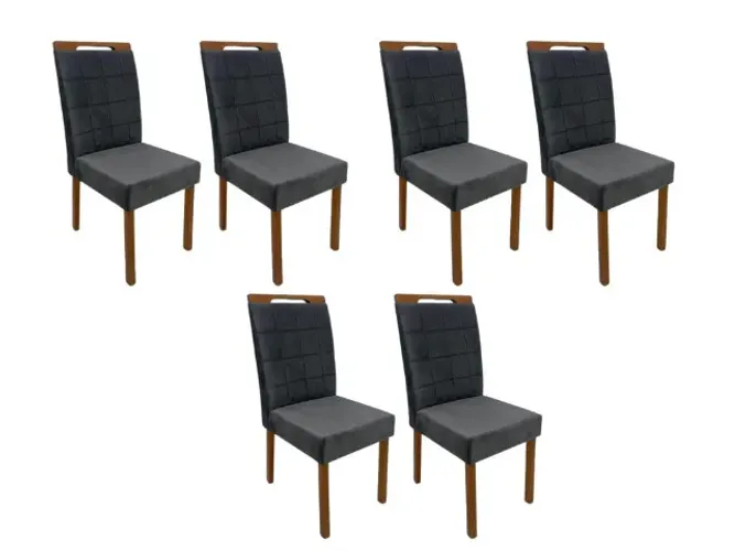 Cadeiras Las Vegas 6 unidades Cinamomo/Cinza Até 12x - Frete Grátis 