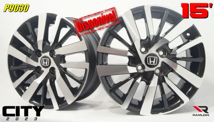 Roda aro 15 Honda City 2023 diamantada 4x100 jogo 