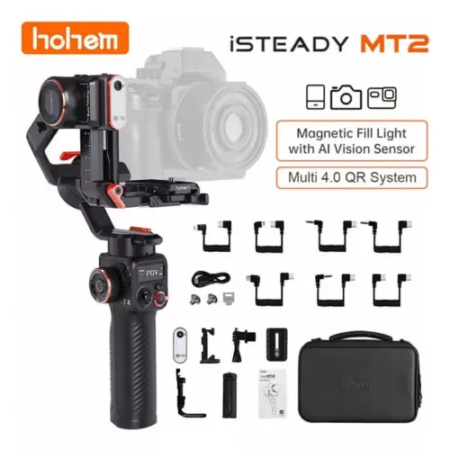 Gimbal Hohem MT2 Kit com IA para câmera e smartphone