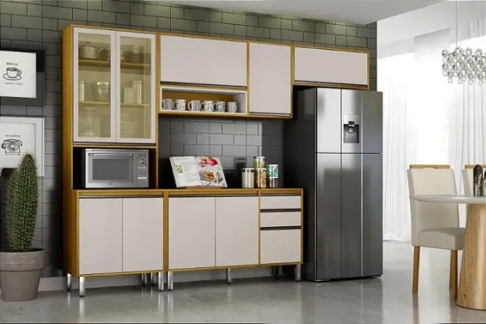 COZINHA COMPLETA 4 PEÇAS COM CRISTALEIRA