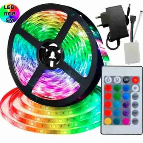 Fita de Led 5m Ultra Rgb Prova D'agua + Controle + Fonte