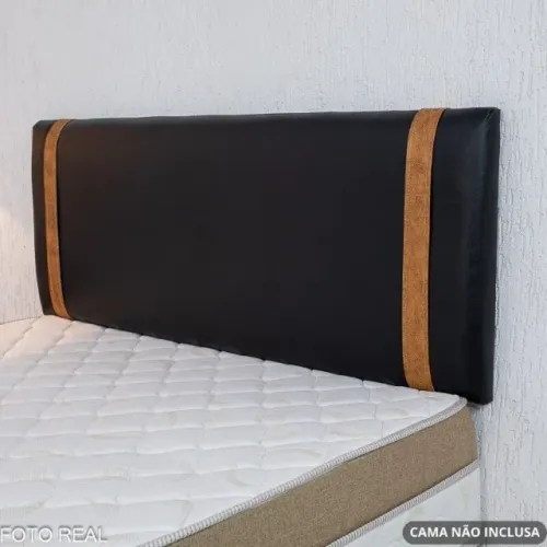 Painel Cabeceira Casal Leticia Korino Preto Frete Grátis - Até 12x S/ Juros