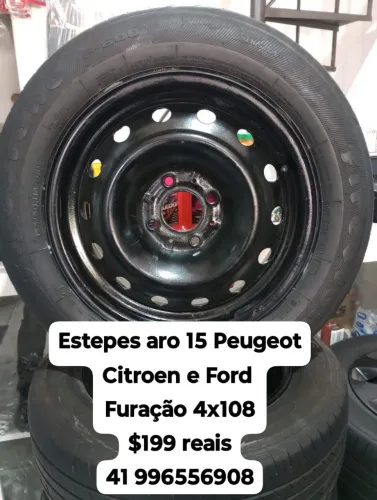 Estepe aro 15 Peugeot Citroen e Ford furação 4x108 . Estepe pronto 