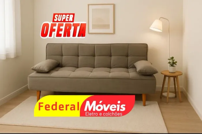 Sofá Cama 1,88m - Novo, Confortável e Muito Prático!