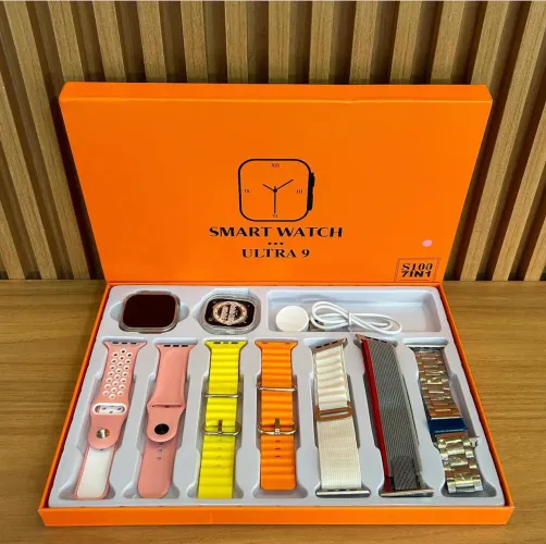 Smartwatch Ultra 9 - Kit Completo com 7 Pulseiras