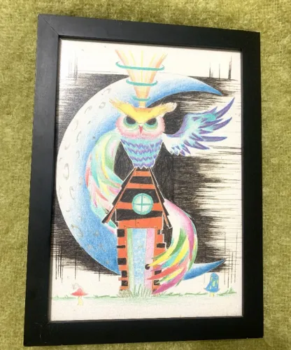 Quadro Artístico Coruja Colorida - Obra San Ragazzi