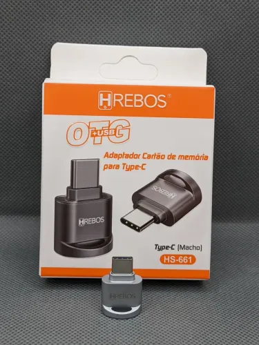 LEITOR DE CARTÃO SD HREBOS ORIGINAK PARA TIPO C ANDROID E IPHONE