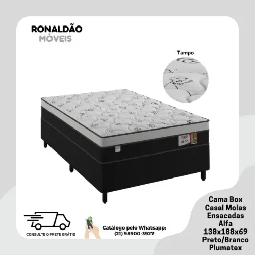 Cama Box Casal Molas Ensacadas Alfa Plumatex - Entrega Rápida! 