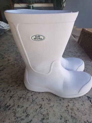 Bota de Açougueiro Soft Works Acqua Foot Cano Alto Antiderrapante Branca