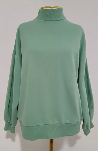 Moletom Oversized Verde Menta Gola Alta - HERING