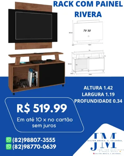 MEGA PROMOÇÃO DE RACK COM PAINEL RIVERA 