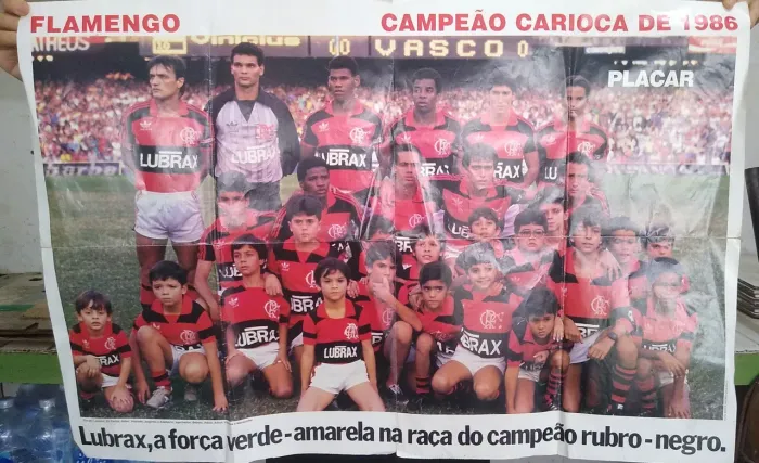 Poster original da revista placar do flamengo 1986