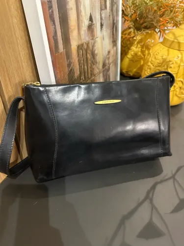 Bolsa couro Portfólio preta