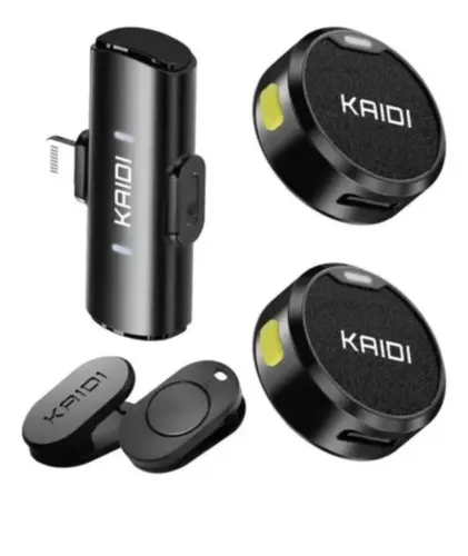 Microfone Lapela KAIDI KMF4-A com conexão Lightning direta