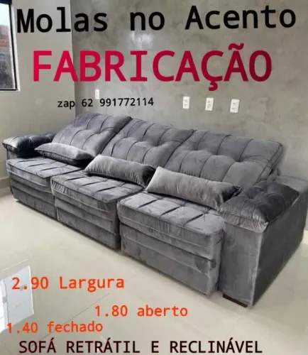 Sofá RETRÁTIL E RECLINÁVEL MOLAS NO ACENTO LANÇAMENTO 