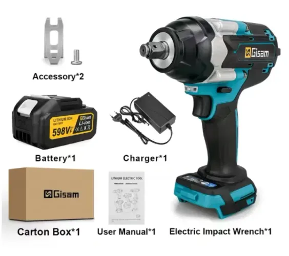 Chave De Impacto Gisam 1/2" 1800 Nm + 1 Bateria 18v