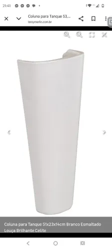Coluna para tanque de roupas branco Celite.