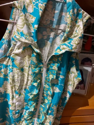 Vestido de viscose estampado de azul