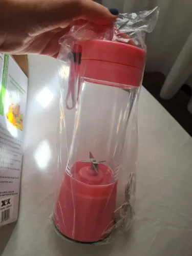 Mini Liquidificador Portátil Recarregável Rosa