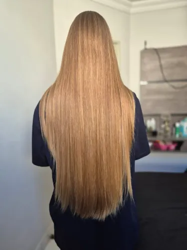 Cabelo loiro natural virgem 50cm, 206 gramas
