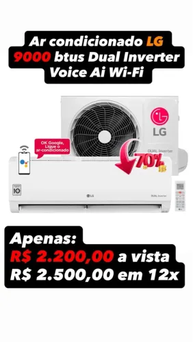 Ar Condicionado LG 9000 BTUs Dual Inverter Voice Ai Wi-Fi