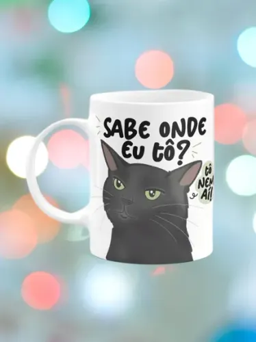 Caneca de porcelana branca personalizada diversos temas