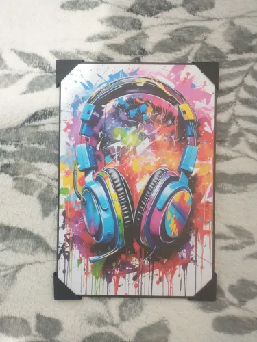 Quadro Decorativo Fone de Ouvido Colorido - Música e Arte