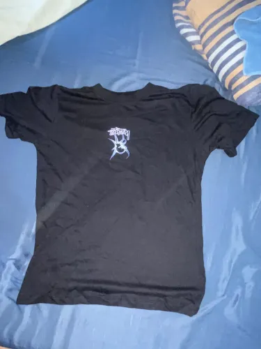 camisa com estampa de aranha roxa, M