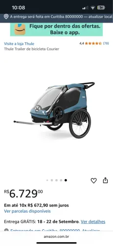 Carrinho thule bike trailer courier