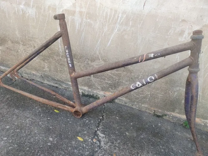 Quadro de bicicleta Caloi Cruiser feminino, sem solda! Filé 