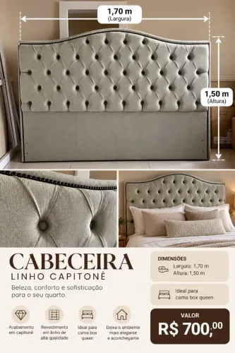 Cabeceira cama box queen