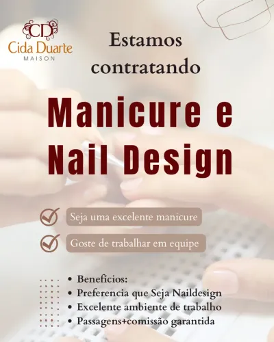 Contrata-se Manicure e Nail Desing