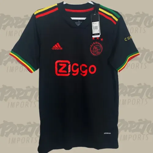 Camiseta Ajax III 21/22 Adidas Masculina - Preto Bob Marley