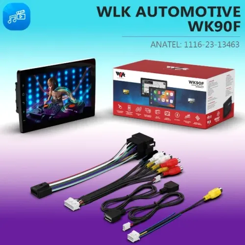 Multimídia 9 Carplay Android Auto Espelhamento Usb Bt Wk90f Preto