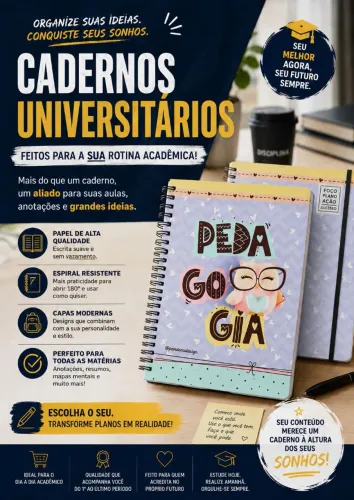 Cadernos exclusivos para faculdade