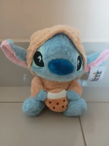 Boneco Stitch de pelúcia com macacão de dormir lilo e stitch 21 cm