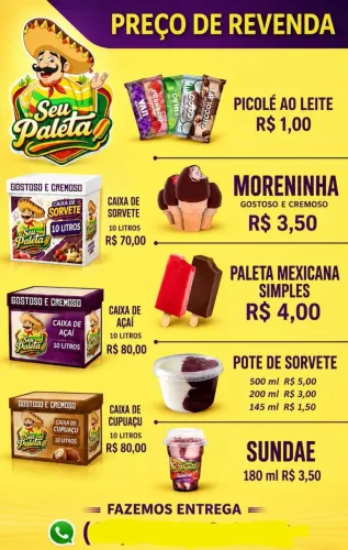 SORVETE. AÇAÍ CUPUACU MORENINHA PICOLÉ