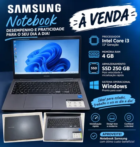 Notebook Samsung I3 de 11 geração