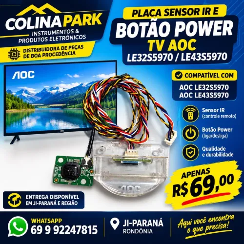 Placa Botao Power Sensor tv AOC Le32S5970 / LE43S5970