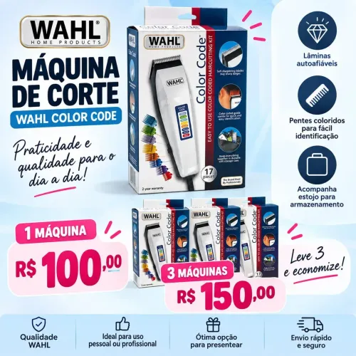 Máquina de Cortar Cabelo Wahl Color NOVA