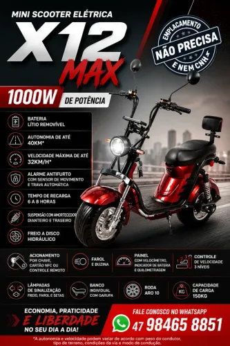 Bicicleta Scooter Moto Elétrica Foston X12 Max