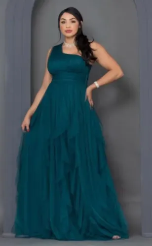 Vestido de festa Tule verde