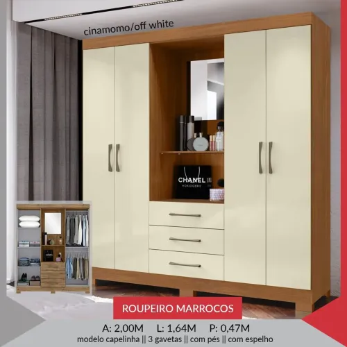 Roupeiro Capela Marrocos - Cinamomo off white