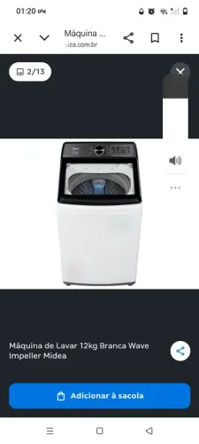 Máquina de lavar roupa lider 13 quilos três meses de uso 1.599,177,90 por 1.400 