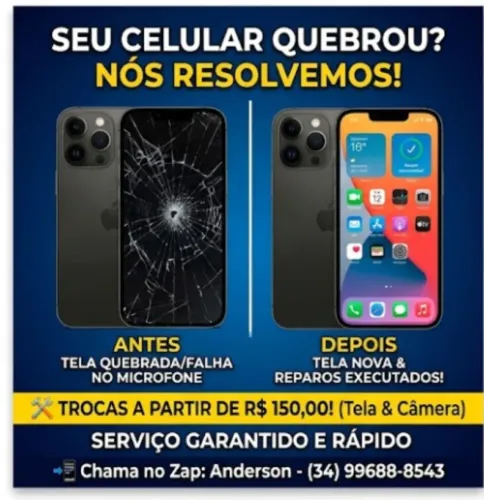 Celular manutenção quebrado display