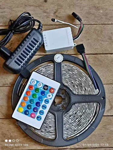 Fita Led Rgb Rolo 5metro Prova Dágua acompanha fonte