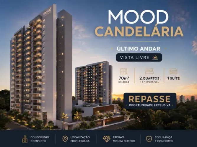 REPASSE MOOD CANDELÁRIA ÚLTIMO ANDAR COM VISTA LIVRE 3/4 SENDO 01 SUÍTE | MOURA DUBEUX