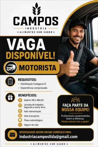 Vaga para motorista de caminhão e ajudante de carga e descarga 
